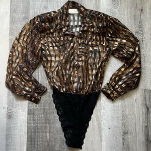 Vintage RARE 80's-90's Cache Bodysuit Size XS